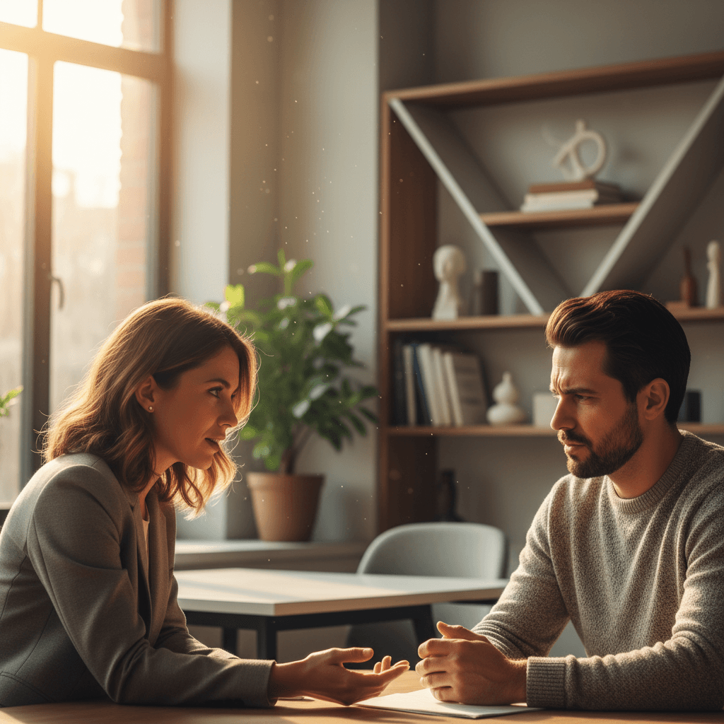 Professional engaged in authentic team interaction and leadership