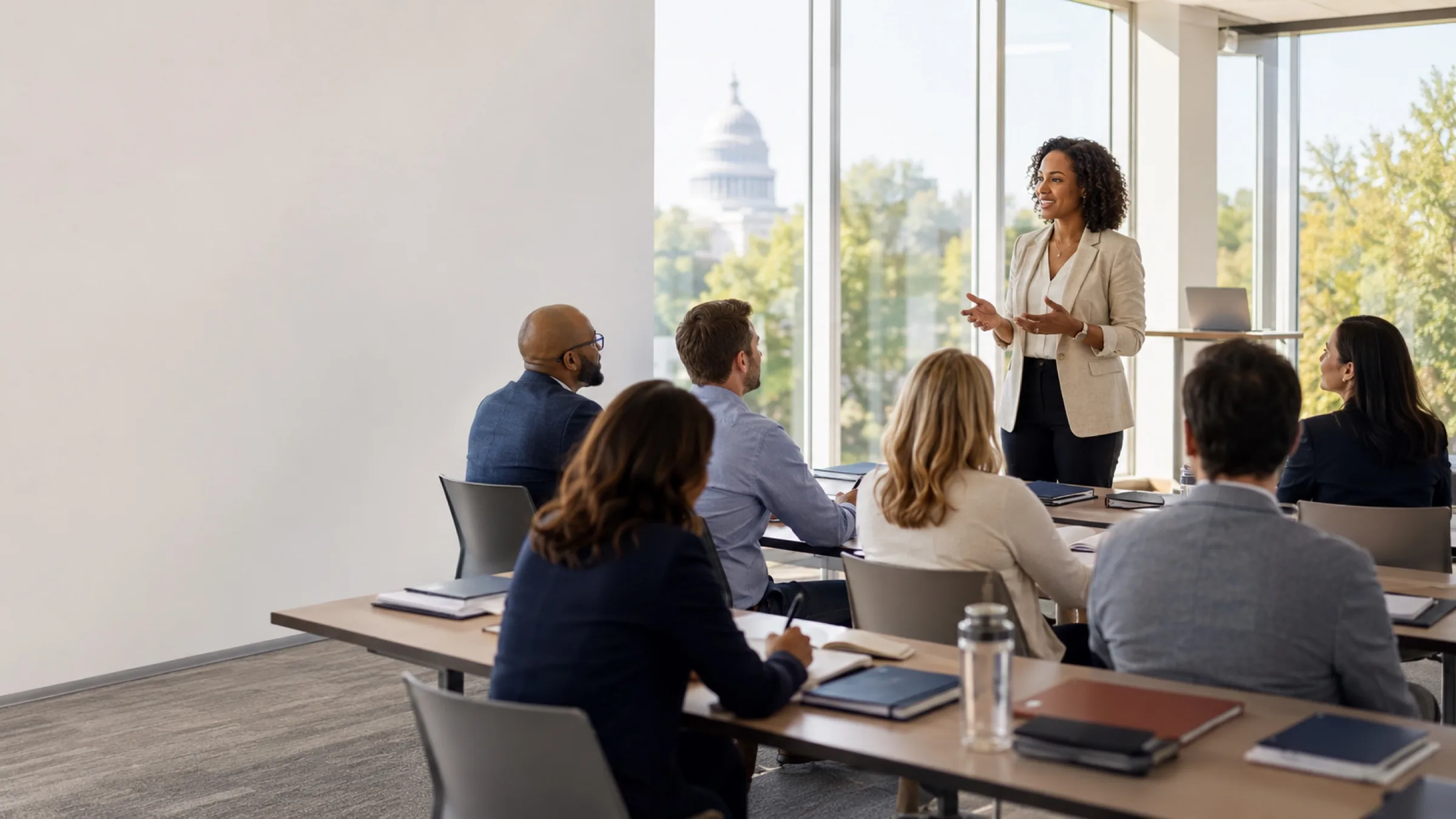 A cohort of federal supervisors in a development session