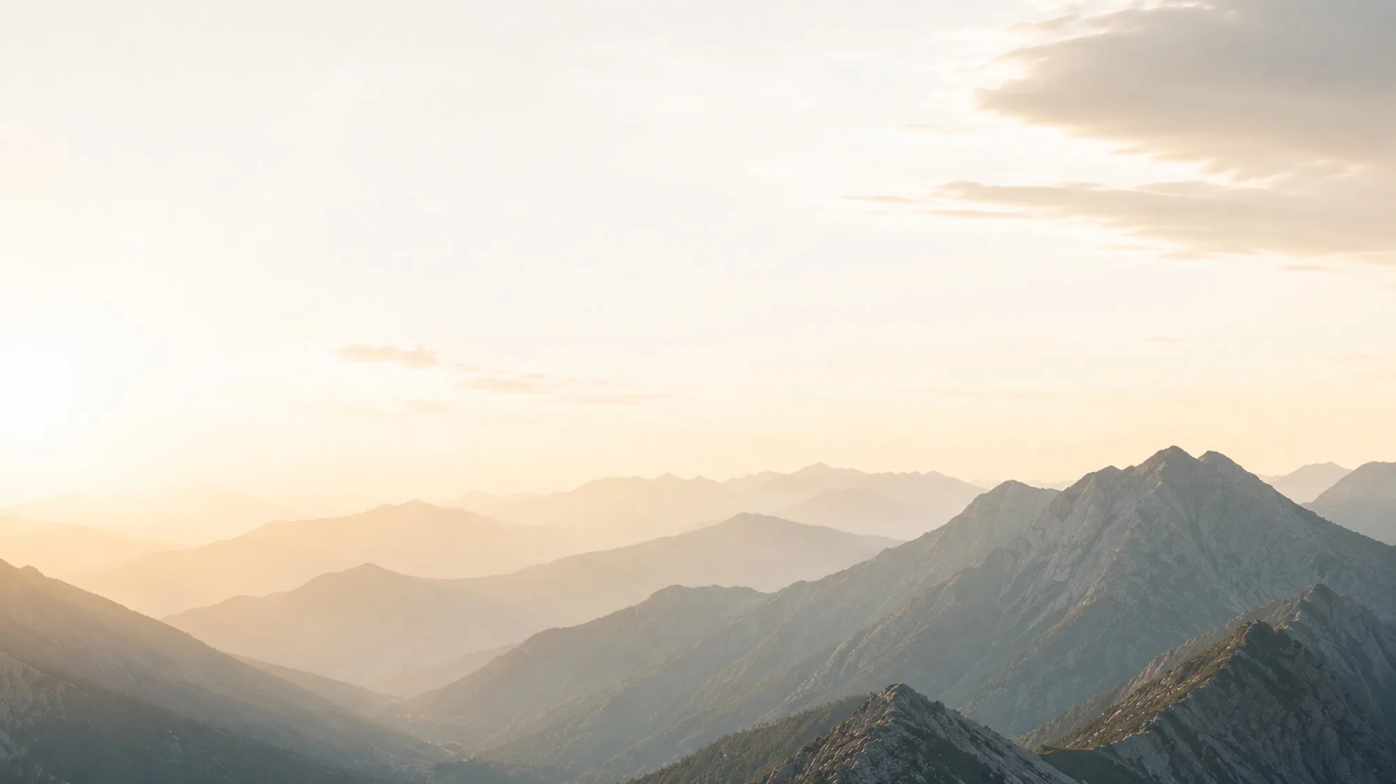 A mountain ridgeline at first light