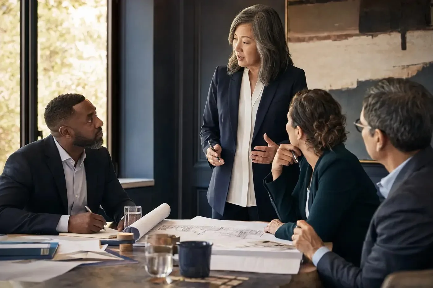 A senior leader explaining an enterprise decision during an evidence review