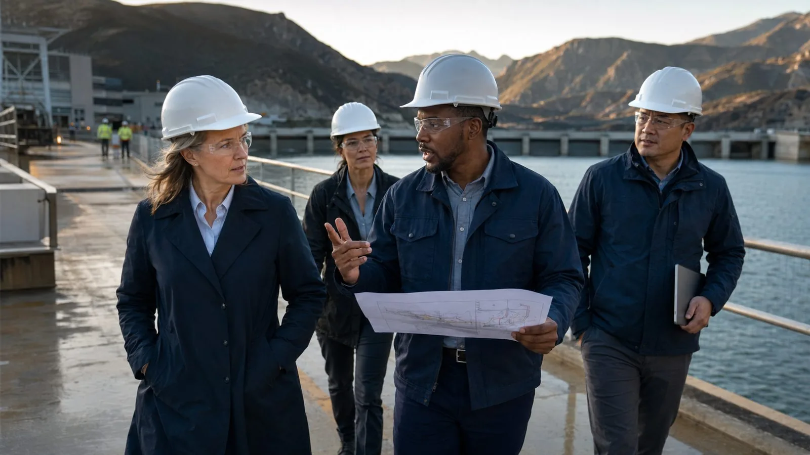 An operating leader respectfully challenging an executive during an infrastructure site review