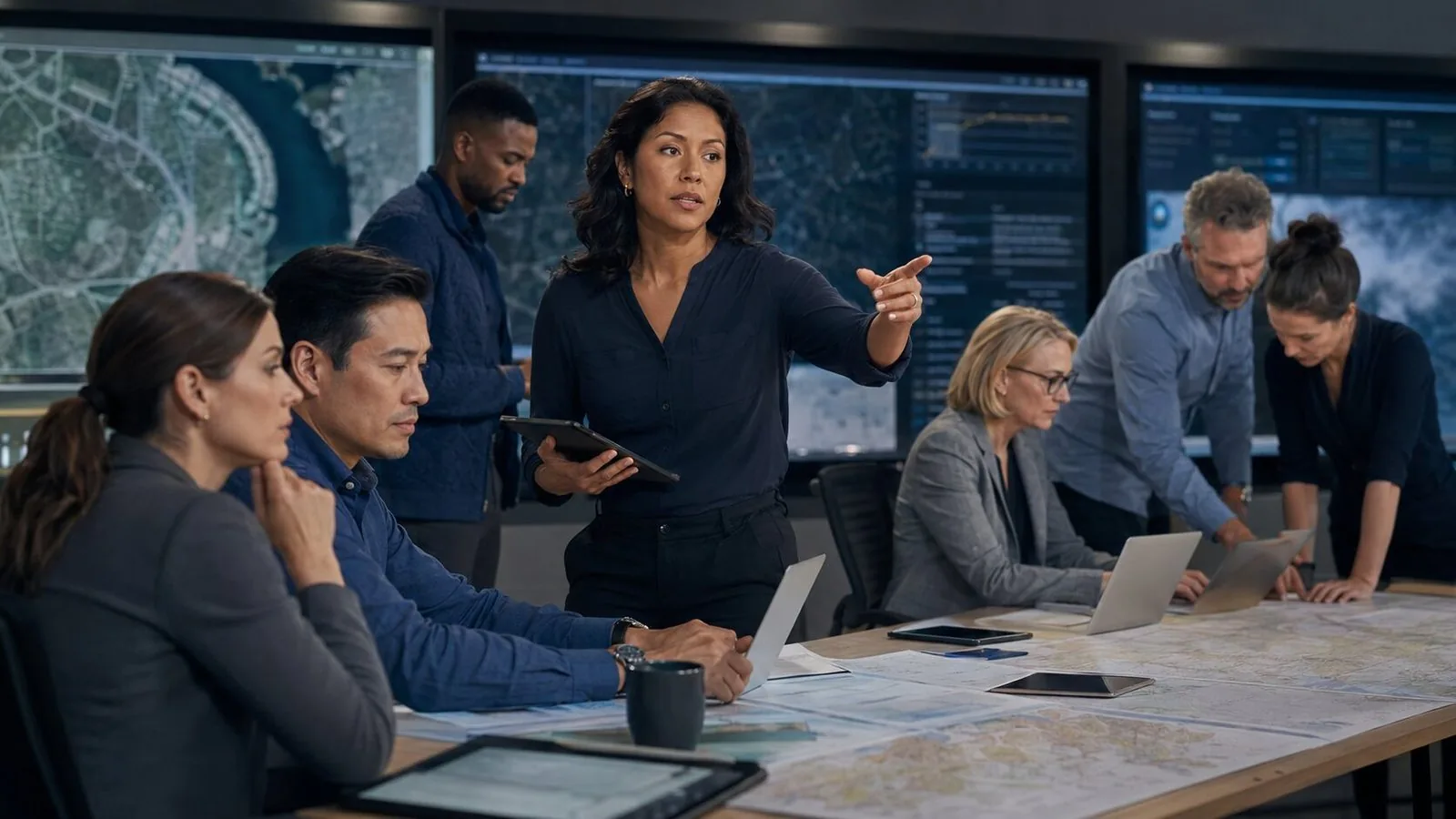 A diverse federal operations team responding to mission pressure